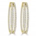 5.26 ct ttw Ladies Round Cut Diamond Inside Outside Hoop Earrings In yellow Gold